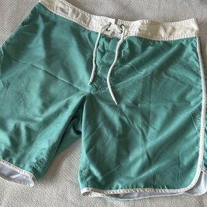 GAP Men's Teal and White Swim Board Shorts,XL
